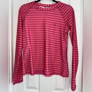 OP Vintage Vibrant Striped Long Sleeve Rash Guard Shirt